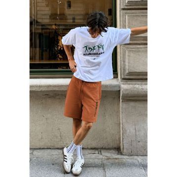 Madmext 5403 Camel Erkek Baskılı Kapri Şort