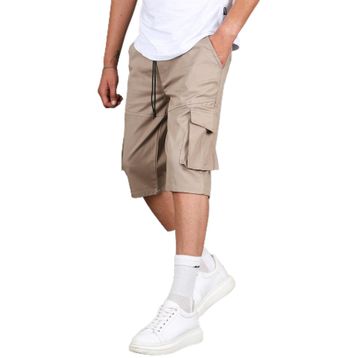 Madmext 5473 Bej Basic Kargo Cep Erkek Kapri Şort