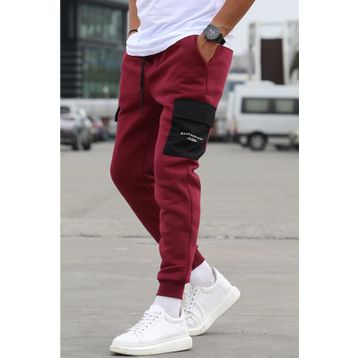 Madmext 5475 Bordo Cep Detaylı Eşofman Altı