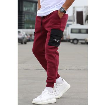 Madmext 5475 Bordo Cep Detaylı Eşofman Altı