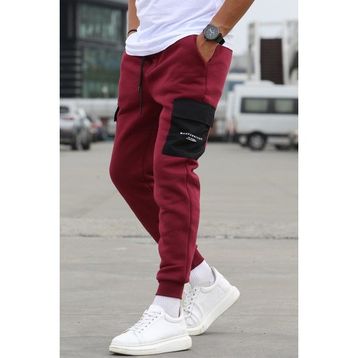Madmext 5475 Bordo Cep Detaylı Eşofman Altı