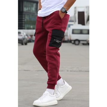 Madmext 5475 Bordo Cep Detaylı Eşofman Altı