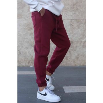 Madmext 5482 Bordo Şardonlu Basic Erkek Eşofman Altı