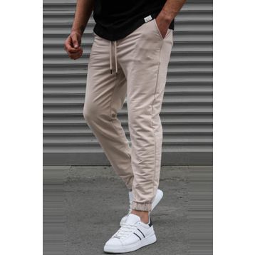 Madmext 5494 Basic Paçası Lastikli Bej Erkek Eşofman