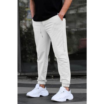 Madmext 5494 Basic Paçası Lastikli Boyalı Gri Erkek Eşofman