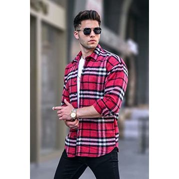 Madmext 5553 Kırmızı Regular Fit Oduncu Gömlek