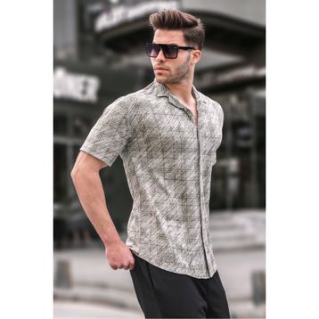 Madmext 5583 Mint Yeşili Erkek Kısa Kollu Gömlek