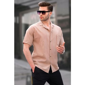 Madmext 5598 Vizon Basic Kısa Kollu Erkek Gömlek