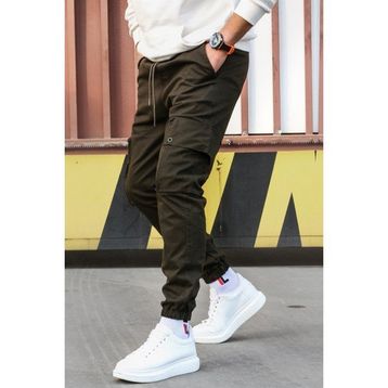 Madmext 5647 Haki Kargo Cep Jogger Pantolon
