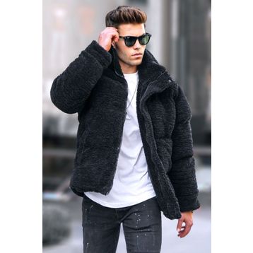 Madmext 5698 Siyah Şişme Peluş Erkek Mont