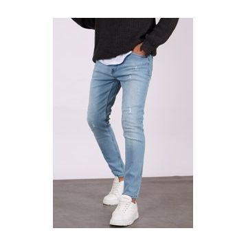 Madmext 5712 Skinny Fit Buz Mavisi Erkek Jean