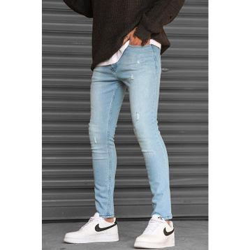 Madmext 5712 Skinny Fit Buz Mavisi Erkek Jean