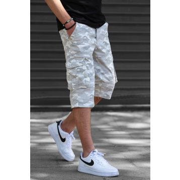 Madmext 5754 Kamuflaj Gabardin Kargo Cep Erkek Kapri Şort