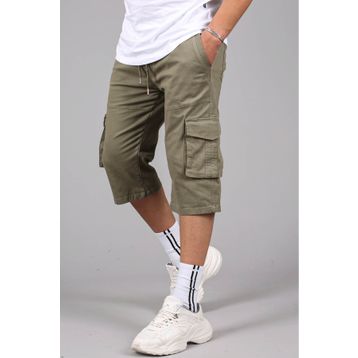 Madmext 5754 Kamuflaj Gabardin Kargo Cep Erkek Kapri Şort