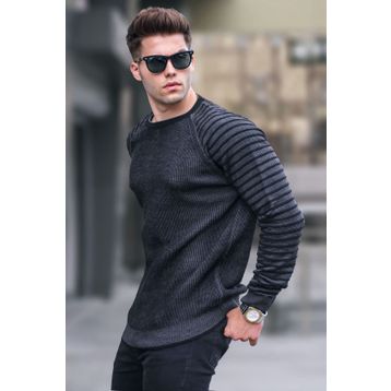 Madmext 5766 Siyah Erkek Kazak