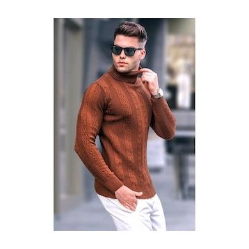 Madmext 5769 Camel Erkek Triko Kazak