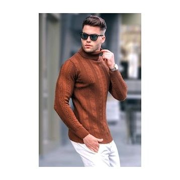 Madmext 5769 Camel Erkek Triko Kazak