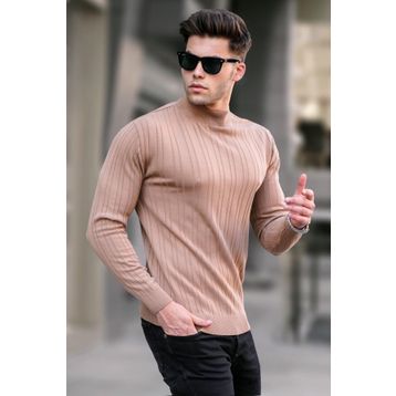 Madmext 5786 Bej Erkek Triko Kazak