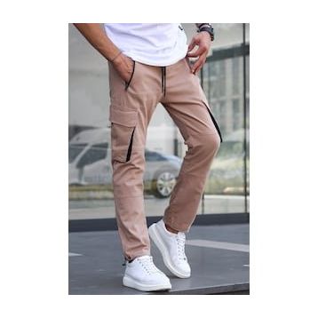 Madmext 5791 Bej Kargo Cep Jogger Pantolon