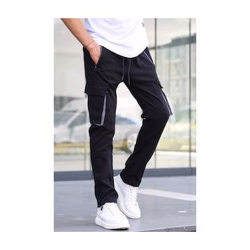 Madmext 5791 Siyah Kargo Cep Jogger Pantolon