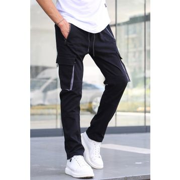 Madmext 5791 Siyah Kargo Cep Jogger Pantolon