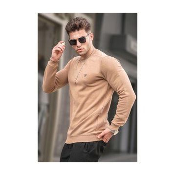 Madmext 5799 Erkek Bisküvi Bisiklet Yaka Regular Fit Basic Sweatshirt