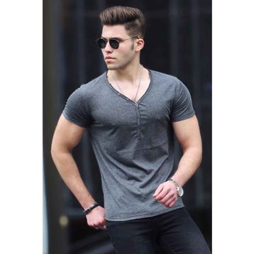 Madmext 5888 Mint Yeşili Kol Şeritli Polo Yaka Erkek T-shirt