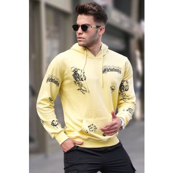 Madmext 5895 Sarı Baskılı Erkek Sweatshirt