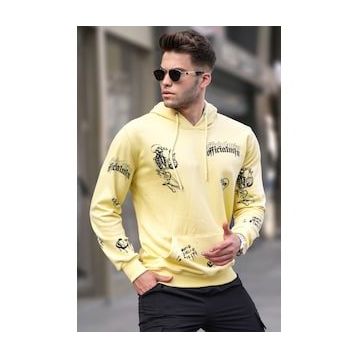 Madmext 5895 Sarı Baskılı Erkek Sweatshirt