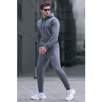 Madmext 5905 Füme Kapüşonlu Basic Erkek Eşofman Takımı