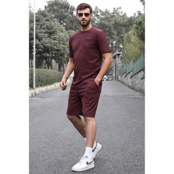Madmext 5914 Mint Yeşili Basic Cep Detaylı Erkek Şort Takımı