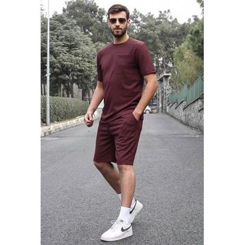 Madmext 5914 Mint Yeşili Basic Cep Detaylı Erkek Şort Takımı