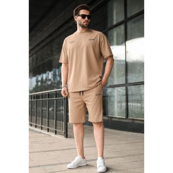 Madmext 5937 Kapuçino Erkek Şort Takımı