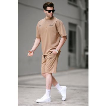 Madmext 5937 Kapuçino Erkek Şort Takımı