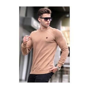 Madmext 5965 Erkek Bisküvi Basic Bisiklet Yaka Triko Kazak