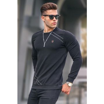 Madmext 5965 Erkek Siyah Basic Bisiklet Yaka Triko Kazak