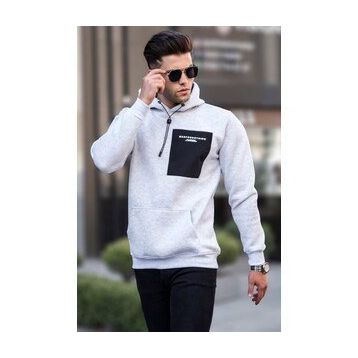 Madmext 6004 Karmelanj Erkek Baskılı Kapşonlu Sweatshirt