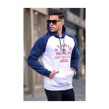 Madmext 6011 Karmelanj Erkek Nakışlı Kapüşonlu Sweatshirt