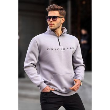 Madmext 6028 Gri Erkek Sweatshirt