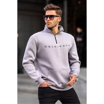 Madmext 6028 Gri Erkek Sweatshirt