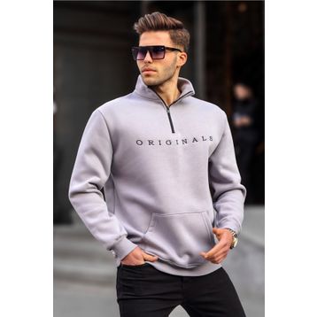Madmext 6028 Gri Erkek Sweatshirt