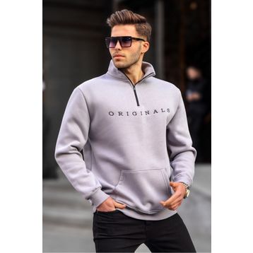 Madmext 6028 Gri Erkek Sweatshirt