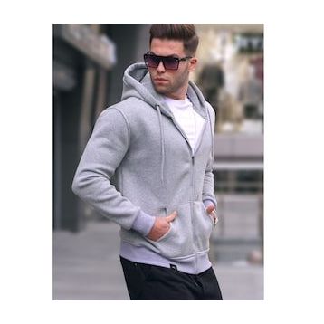 Madmext 6033 Bordo Kapüşonlu Regular Fit Erkek Sweatshirt