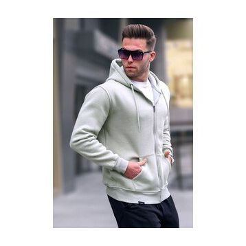 Madmext 6033 Mint Yeşili Kapüşonlu Regular Fit Erkek Sweatshirt