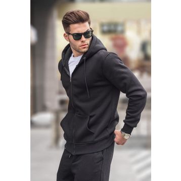 Madmext 6033 Siyah Kapüşonlu Regular Fit Erkek Sweatshirt
