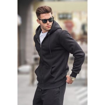 Madmext 6033 Siyah Kapüşonlu Regular Fit Erkek Sweatshirt