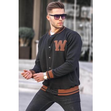 Madmext 6035 Siyah Kapitone Desenli Erkek Bomber Ceket