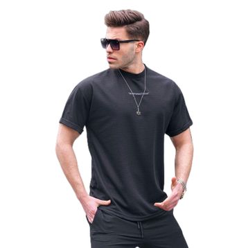 Madmext 6060 Siyah Likralı Basic Erkek T-shirt