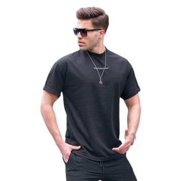Madmext 6060 Siyah Likralı Basic Erkek T-shirt