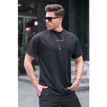 Madmext 6060 Siyah Likralı Basic Erkek T-shirt